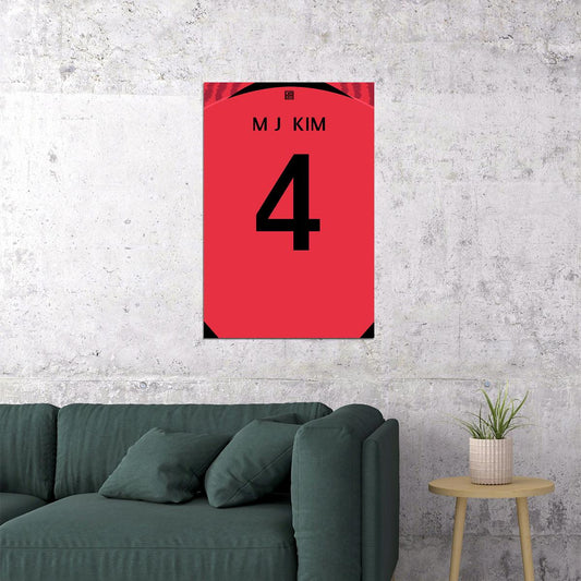 South Korea #4 Kim Min Jae World Soccer Championship Poster Wall Art Print Home Wall Decor - xonomax