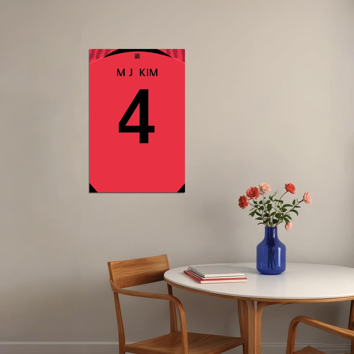 South Korea #4 Kim Min Jae World Soccer Championship Poster Wall Art Print Home Wall Decor - xonomax