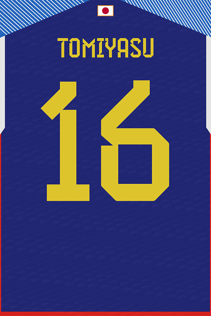 Japan #16 Takehiro Tomiyasu World Soccer Championship Poster Wall Art Print Home Wall Decor - xonomax