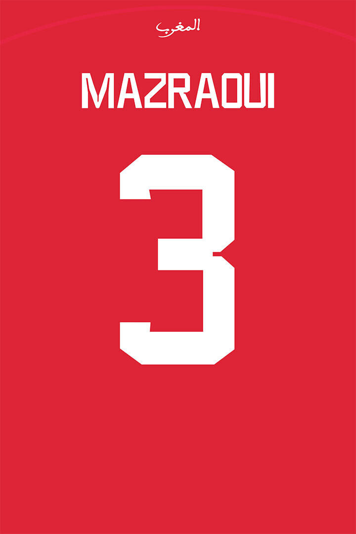 Noussair Mazraouiv #3 Morocco World Soccer Championship Poster Wall Art Print Home Wall Decor - xonomax