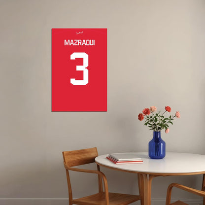 Noussair Mazraouiv #3 Morocco World Soccer Championship Poster Wall Art Print Home Wall Decor - xonomax