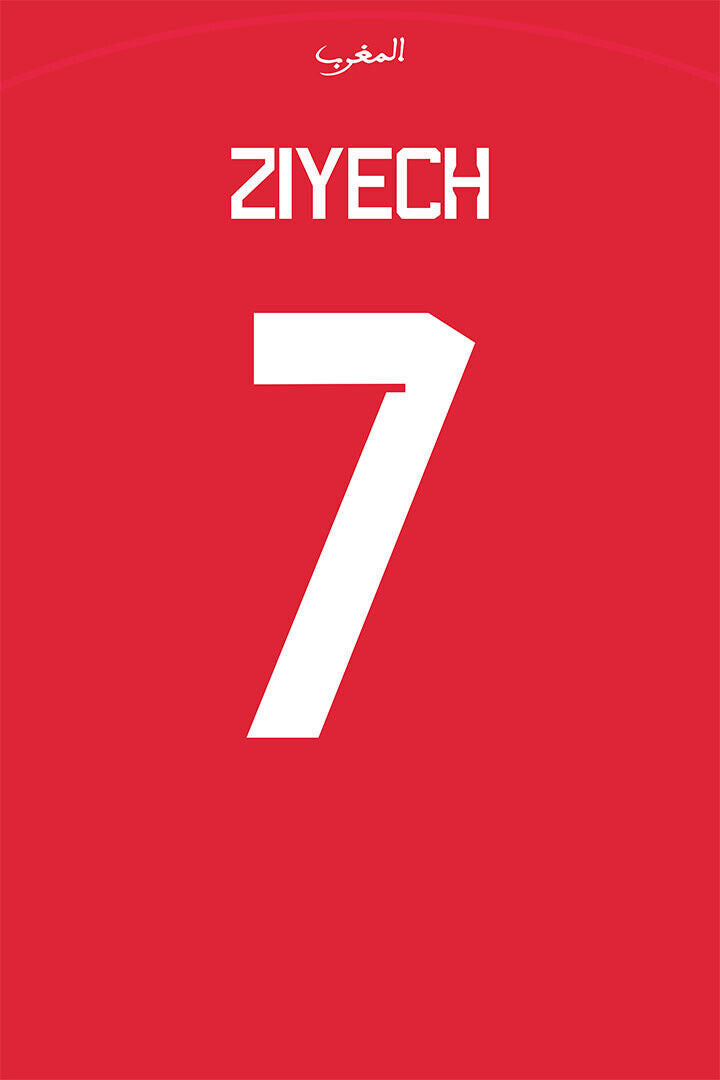 Hakim Ziyech #7 Morocco World Soccer Championship Poster Wall Art Print Home Wall Decor - xonomax