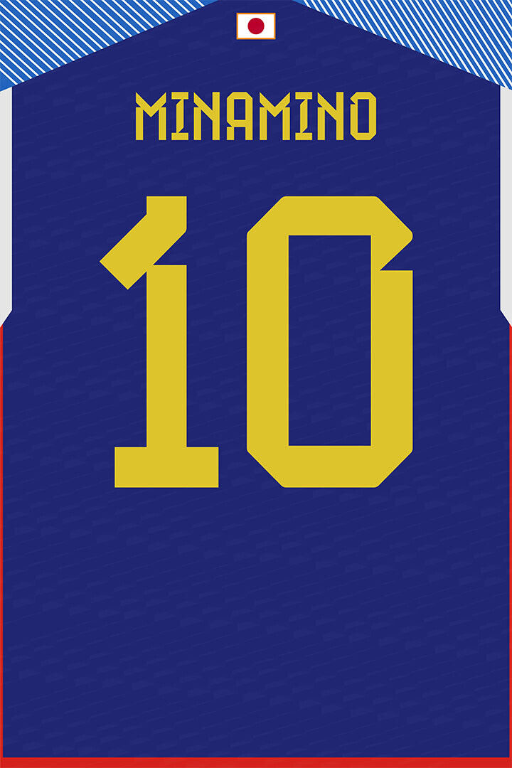 Japan #10 Takumi Minamino World Soccer Championship Poster Wall Art Print Home Wall Decor - xonomax