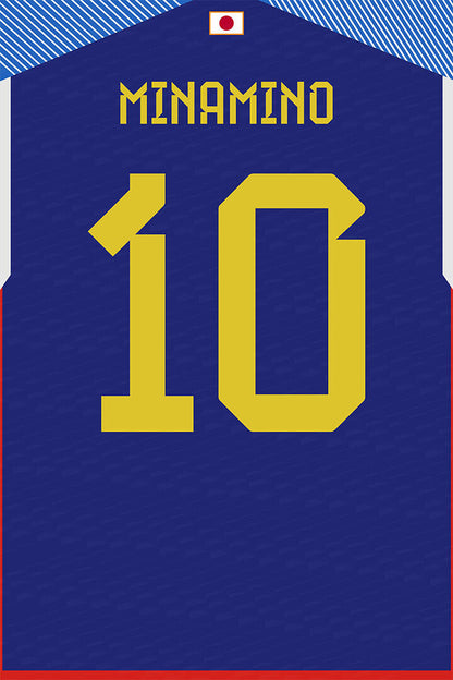 Japan #10 Takumi Minamino World Soccer Championship Poster Wall Art Print Home Wall Decor - xonomax
