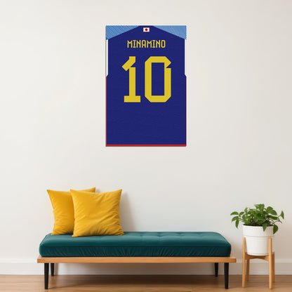 Japan #10 Takumi Minamino World Soccer Championship Poster Wall Art Print Home Wall Decor - xonomax