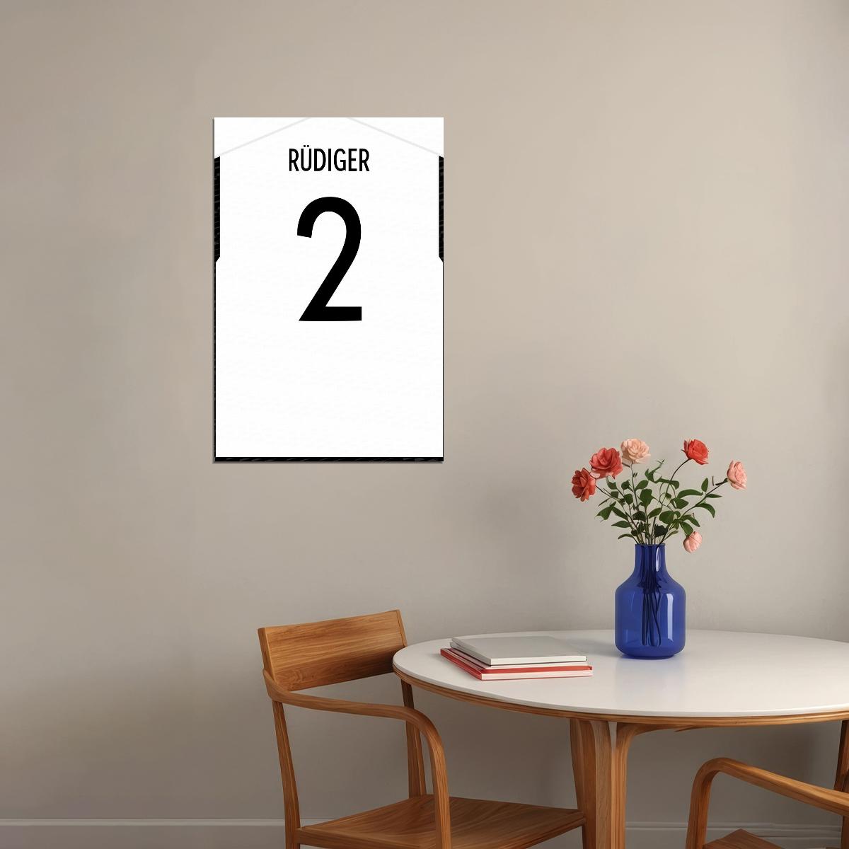 Germany #2 Antonio Rudiger World Soccer Championship Poster Wall Art Print Home Wall Decor - xonomax