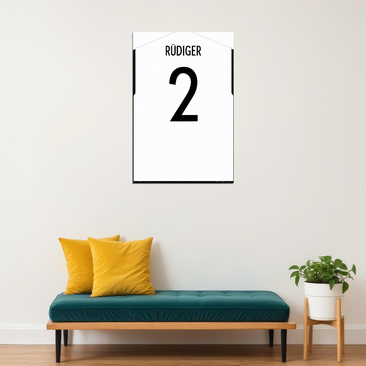 Germany #2 Antonio Rudiger World Soccer Championship Poster Wall Art Print Home Wall Decor - xonomax