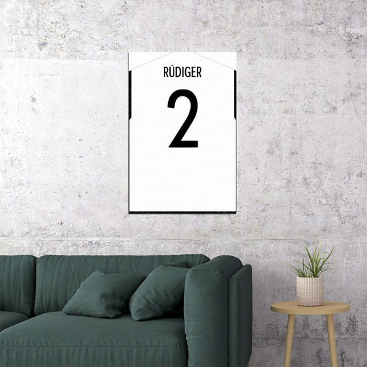 Germany #2 Antonio Rudiger World Soccer Championship Poster Wall Art Print Home Wall Decor - xonomax