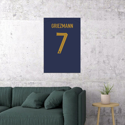 France #7 Antoine Griezmann World Soccer Championship Poster Wall Art Print Home Wall Decor - xonomax
