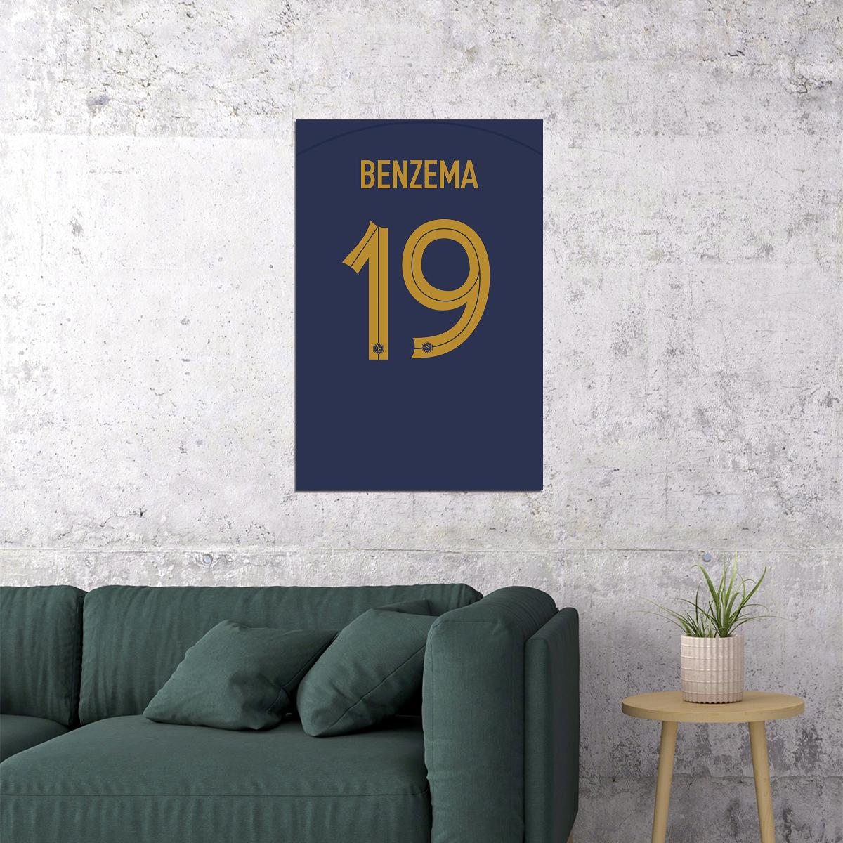 France #19 Karim Benzema World Soccer Championship Poster Wall Art Print Home Wall Decor - xonomax