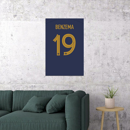 France #19 Karim Benzema World Soccer Championship Poster Wall Art Print Home Wall Decor - xonomax