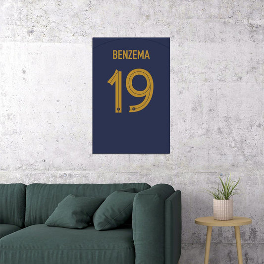 France #19 Karim Benzema World Soccer Championship Poster Wall Art Print Home Wall Decor - xonomax