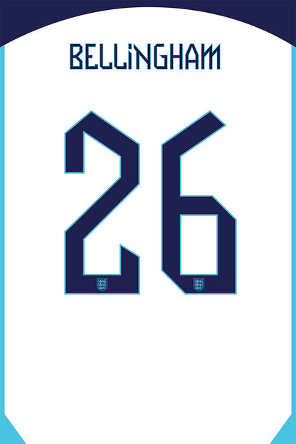 Jude Bellingham #26 England World Soccer Championship Poster Wall Art Print Home Wall Decor - xonomax