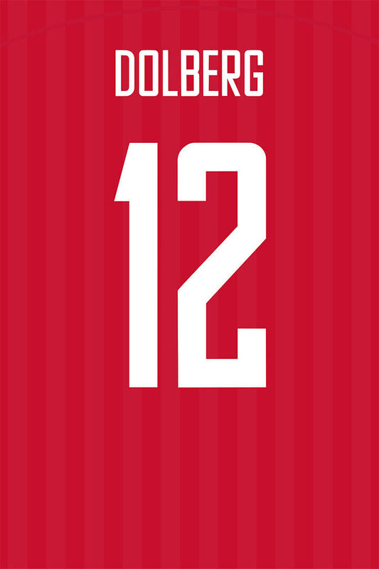Denmark #12 Kasper Dolberg World Soccer Championship Poster Wall Art Print Home Wall Decor - xonomax