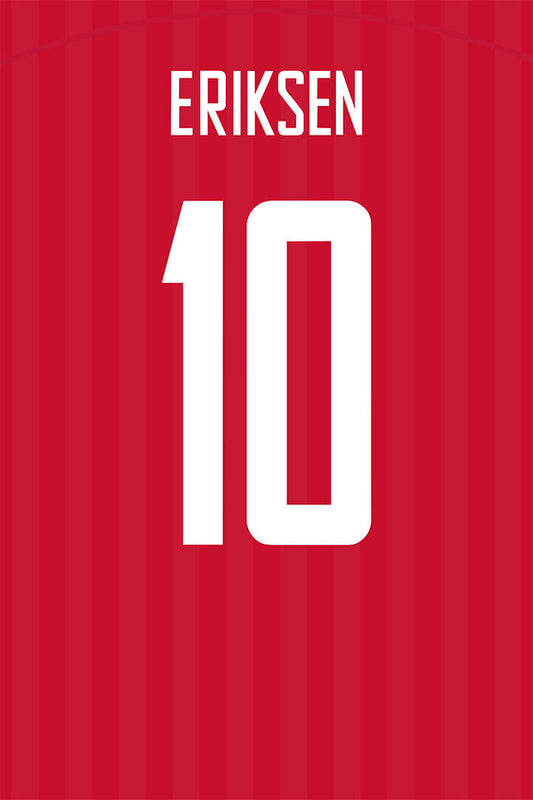 Denmark #10 Christian Eriksen World Soccer Championship Poster Wall Art Print Home Wall Decor - xonomax