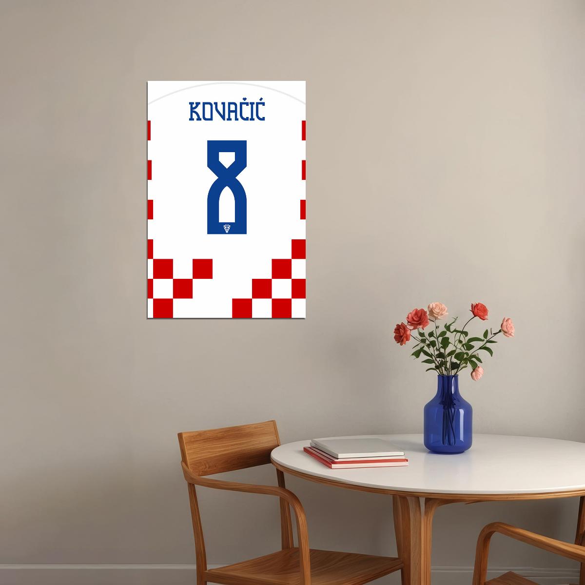 Croatia #8 Mateo Kovacic World Soccer Championship Poster Wall Art Print Home Wall Decor - xonomax