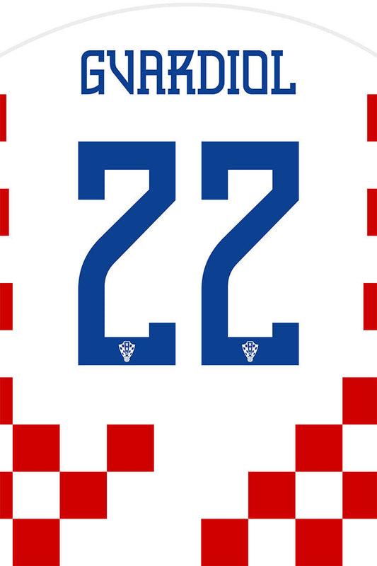 Croatia #22 Josko Gvardiol World Soccer Championship Poster Wall Art Print Home Wall Decor - xonomax