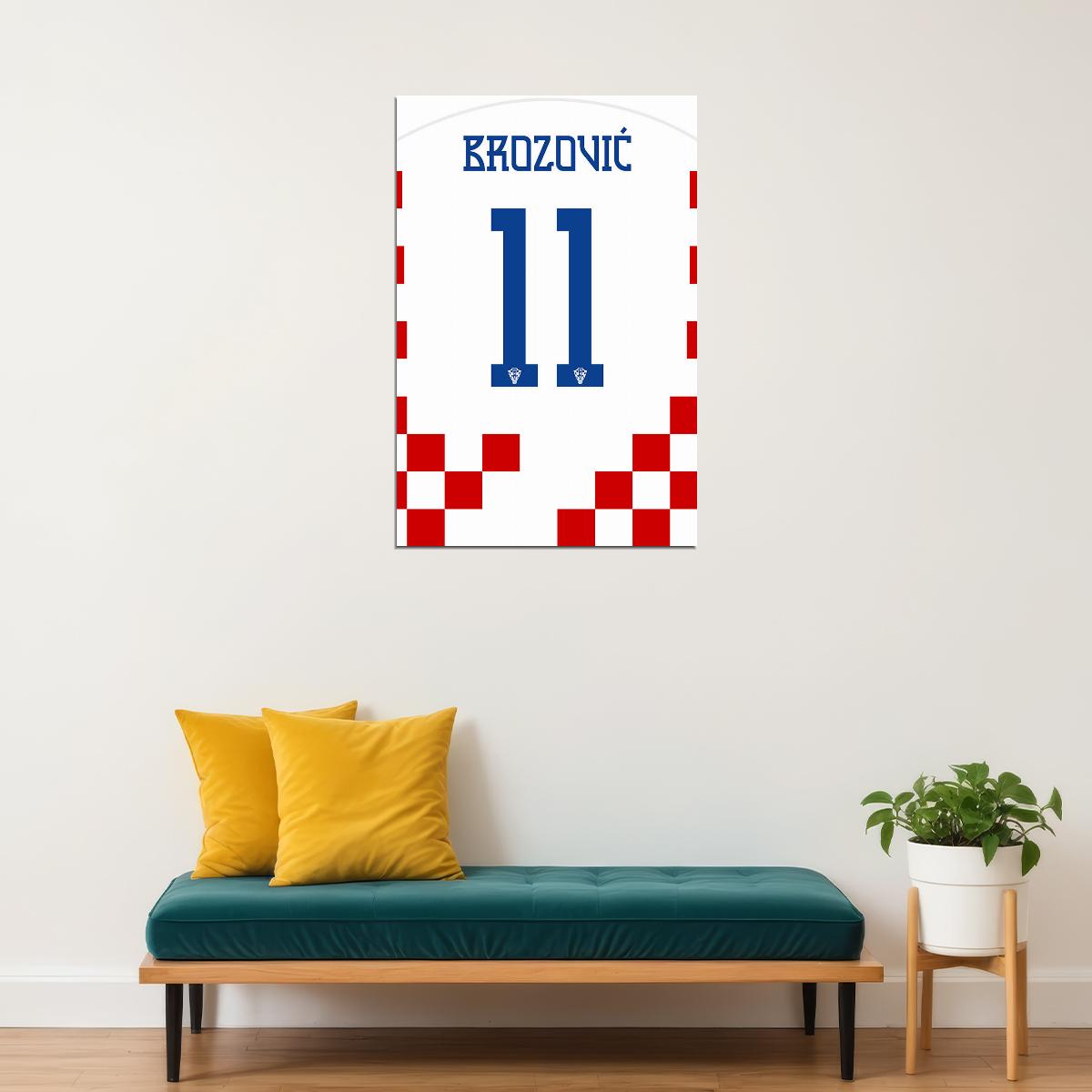 Croatia #11 Marcelo Brozovic World Soccer Championship Poster Wall Art Print Home Wall Decor - xonomax