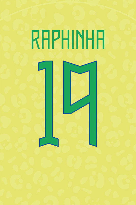 Brazil #19 Raphinha World Soccer Championship Poster Wall Art Print Home Wall Decor - xonomax