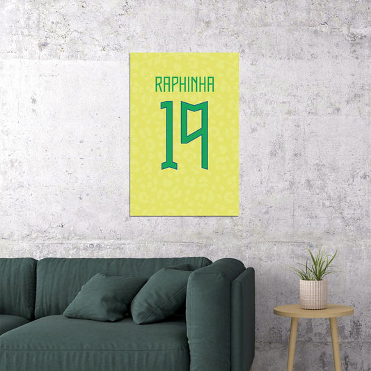 Brazil #19 Raphinha World Soccer Championship Poster Wall Art Print Home Wall Decor - xonomax