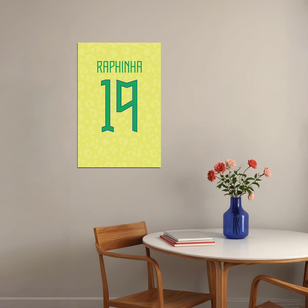 Brazil #19 Raphinha World Soccer Championship Poster Wall Art Print Home Wall Decor - xonomax