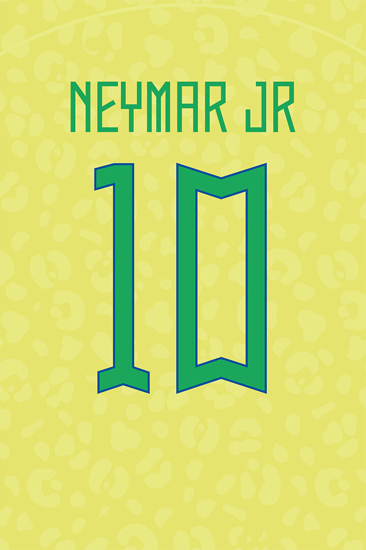 Brazil #10 Neymar Silva Jr World Soccer Championship Poster Wall Art Print Home Wall Decor - xonomax