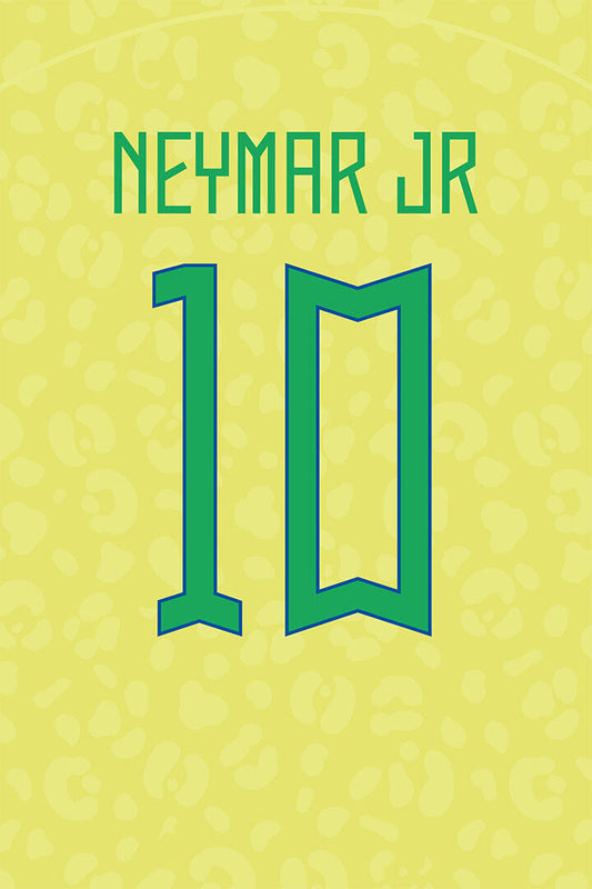 Brazil #10 Neymar Silva Jr World Soccer Championship Poster Wall Art Print Home Wall Decor - xonomax