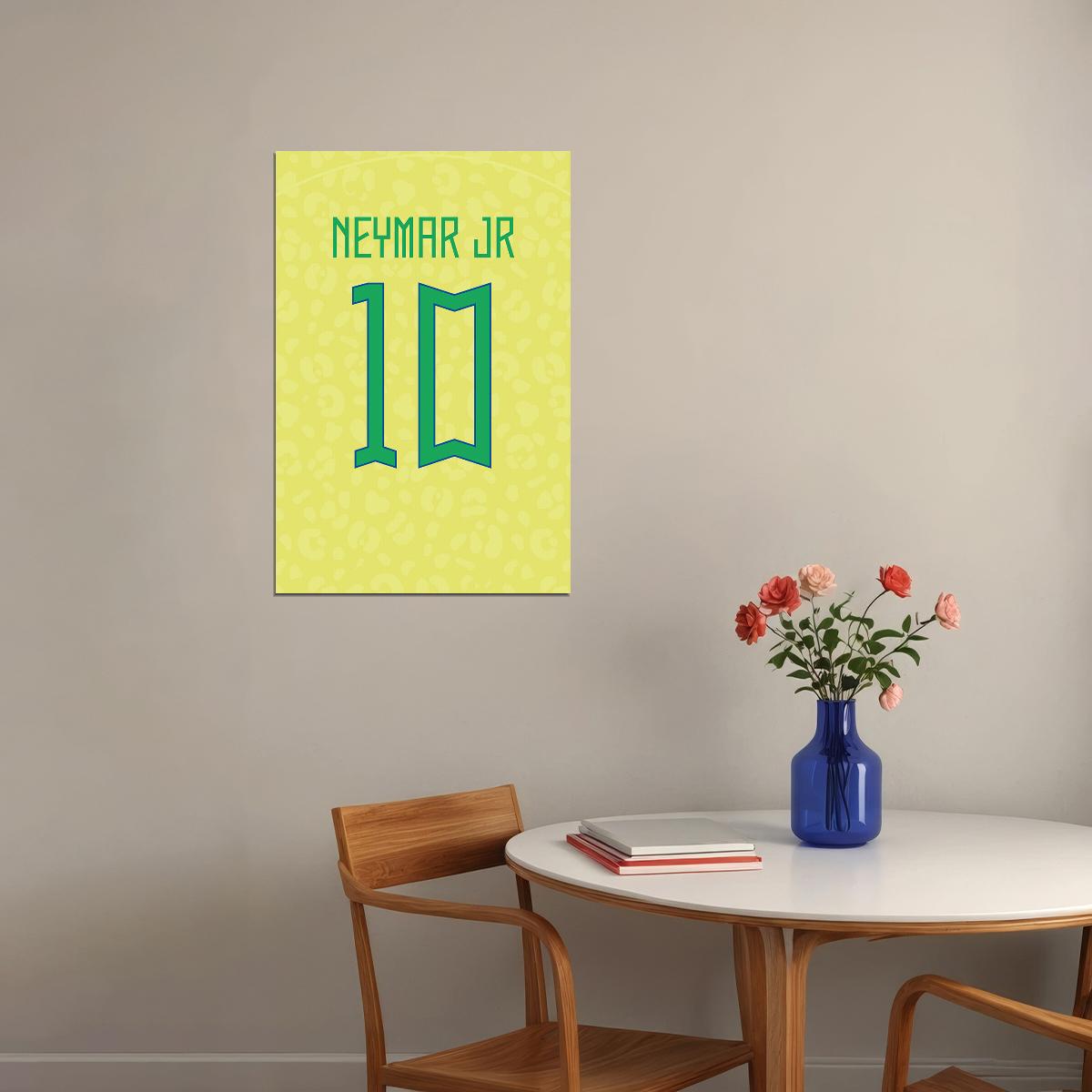 Brazil #10 Neymar Silva Jr World Soccer Championship Poster Wall Art Print Home Wall Decor - xonomax