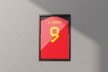 Belgium #9 Romelu Lukaku World Soccer Championship Poster Wall Art Print Home Wall Decor