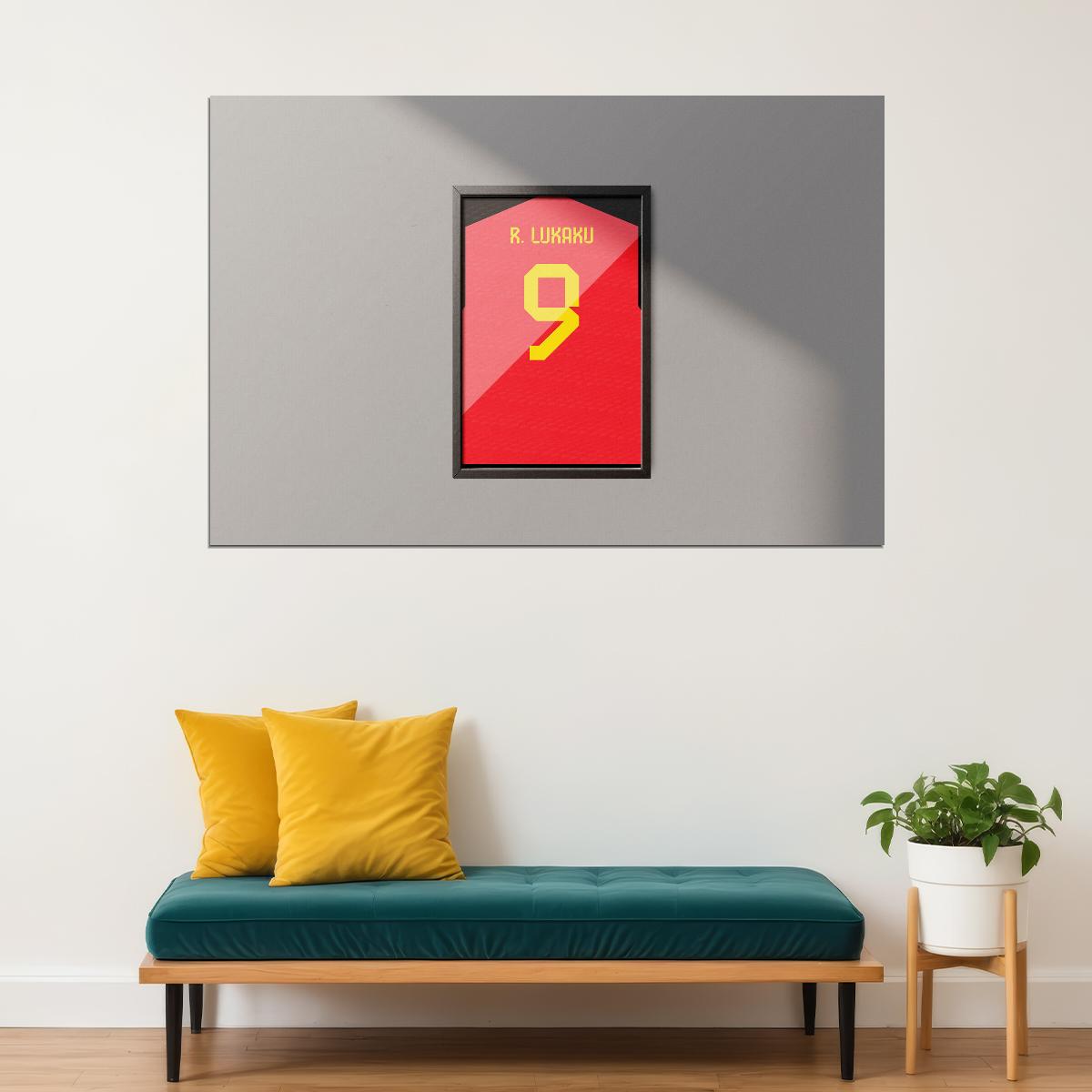 Belgium #9 Romelu Lukaku World Soccer Championship Poster Wall Art Print Home Wall Decor