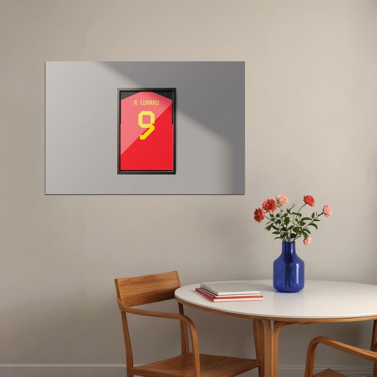 Belgium #9 Romelu Lukaku World Soccer Championship Poster Wall Art Print Home Wall Decor