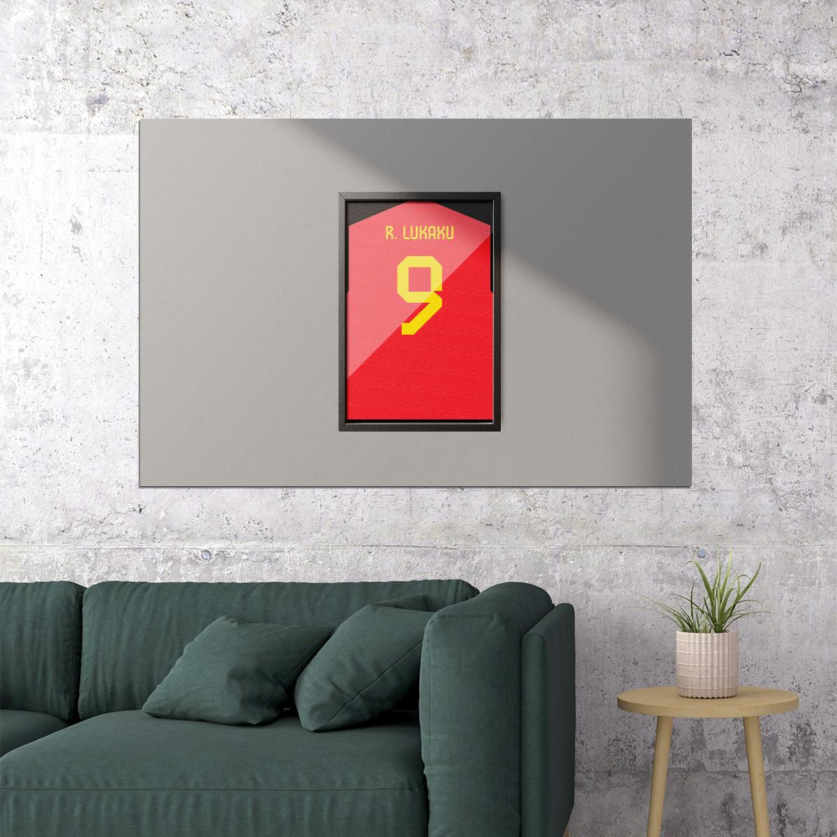 Belgium #9 Romelu Lukaku World Soccer Championship Poster Wall Art Print Home Wall Decor