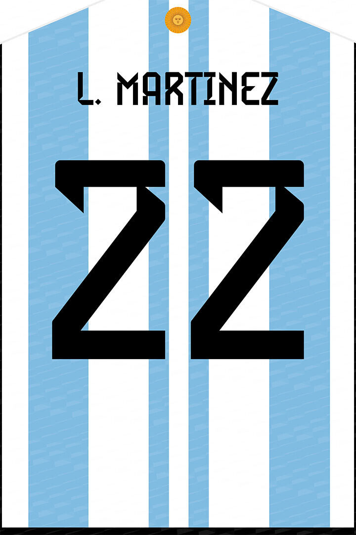 Lisandro Martínez #22 Argentina World Soccer Championship Poster Wall Art Print Home Wall Decor - xonomax