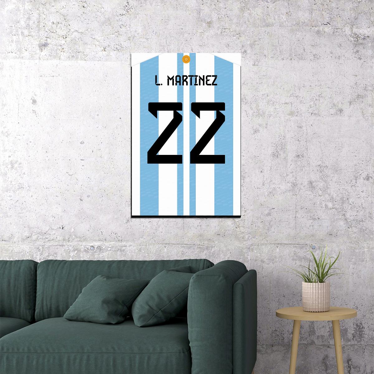 Lisandro Martínez #22 Argentina World Soccer Championship Poster Wall Art Print Home Wall Decor - xonomax