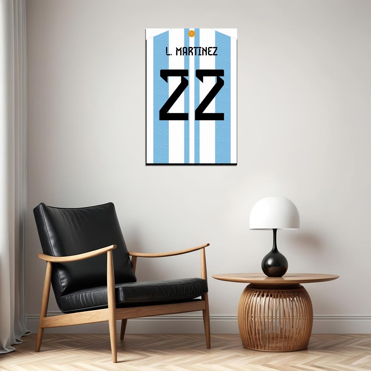 Lisandro Martínez #22 Argentina World Soccer Championship Poster Wall Art Print Home Wall Decor - xonomax