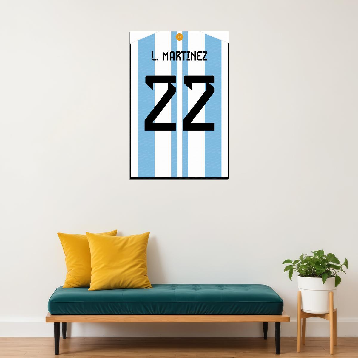 Lisandro Martínez #22 Argentina World Soccer Championship Poster Wall Art Print Home Wall Decor - xonomax