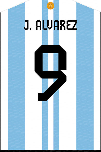 Julian Alvarez #9 Argentina World Soccer Championship Poster Wall Art Print Home Wall Decor - xonomax