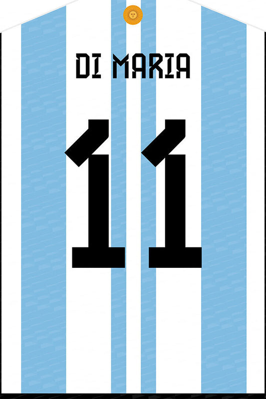 Angel Di Maria #11 Argentina World Soccer Championship Poster Wall Art Print Home Wall Decor - xonomax