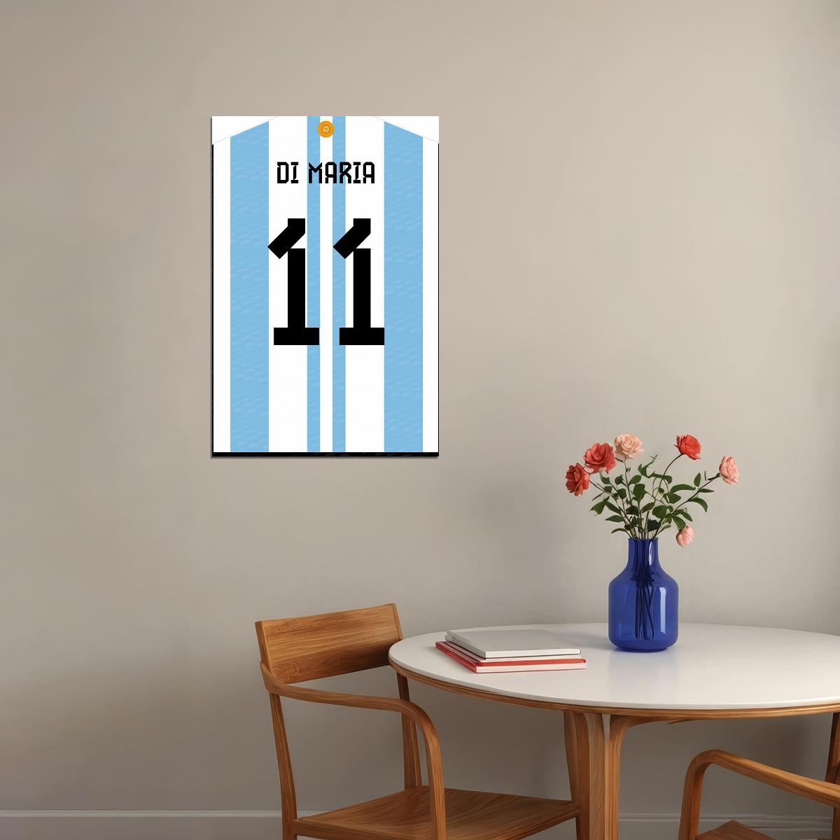 Angel Di Maria #11 Argentina World Soccer Championship Poster Wall Art Print Home Wall Decor - xonomax