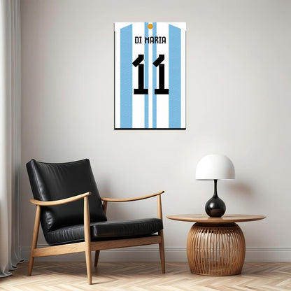 Angel Di Maria #11 Argentina World Soccer Championship Poster Wall Art Print Home Wall Decor - xonomax