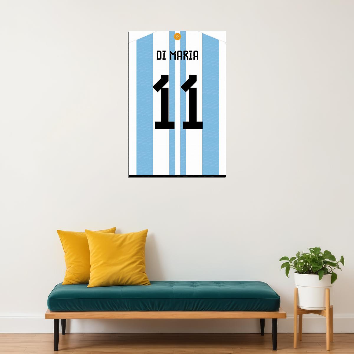 Angel Di Maria #11 Argentina World Soccer Championship Poster Wall Art Print Home Wall Decor - xonomax