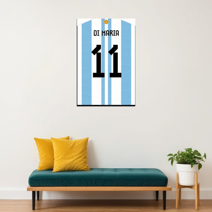 Angel Di Maria #11 Argentina World Soccer Championship Poster Wall Art Print Home Wall Decor - xonomax