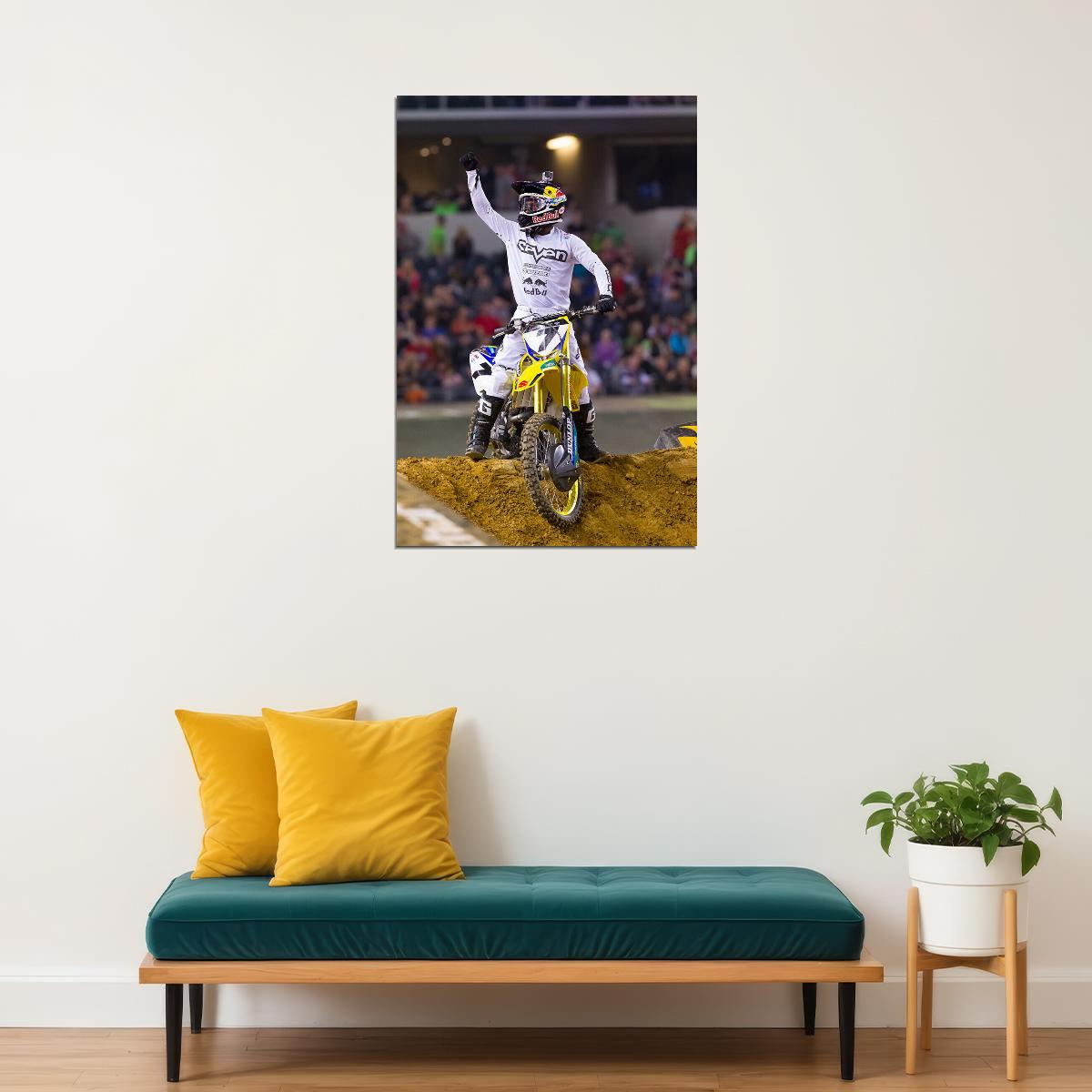 James Stewart Motorcycle Cross Country Sports Poster Wall Art Print Home Wall Decor - xonomax