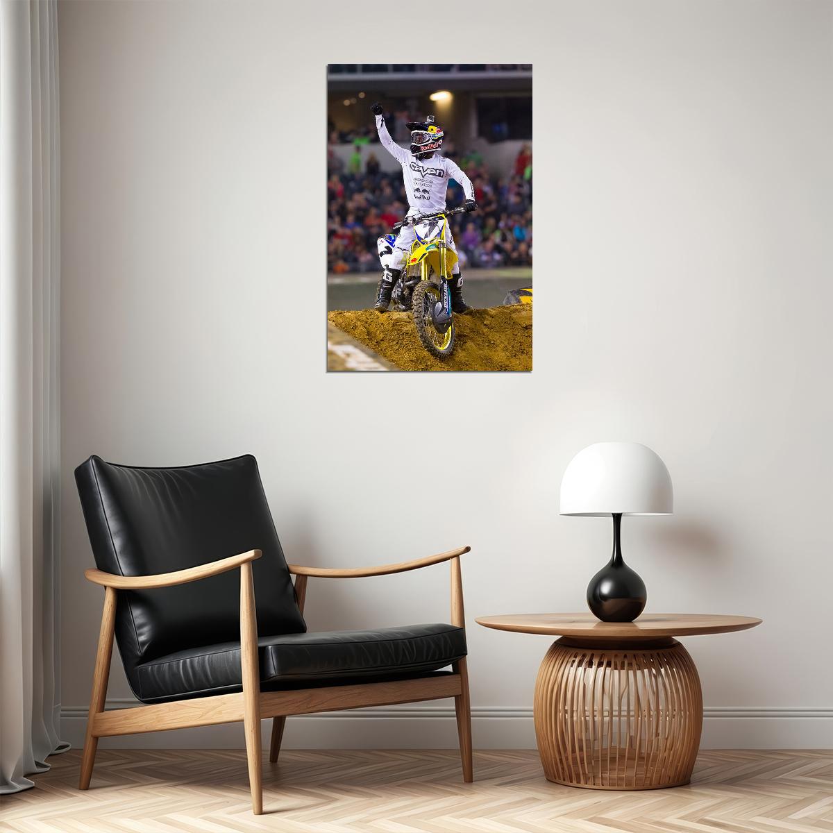 James Stewart Motorcycle Cross Country Sports Poster Wall Art Print Home Wall Decor - xonomax