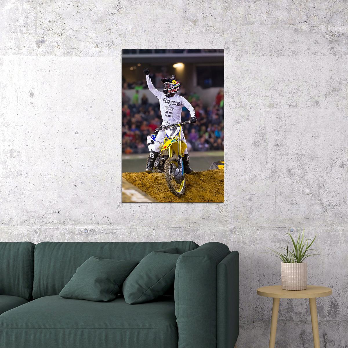 James Stewart Motorcycle Cross Country Sports Poster Wall Art Print Home Wall Decor - xonomax