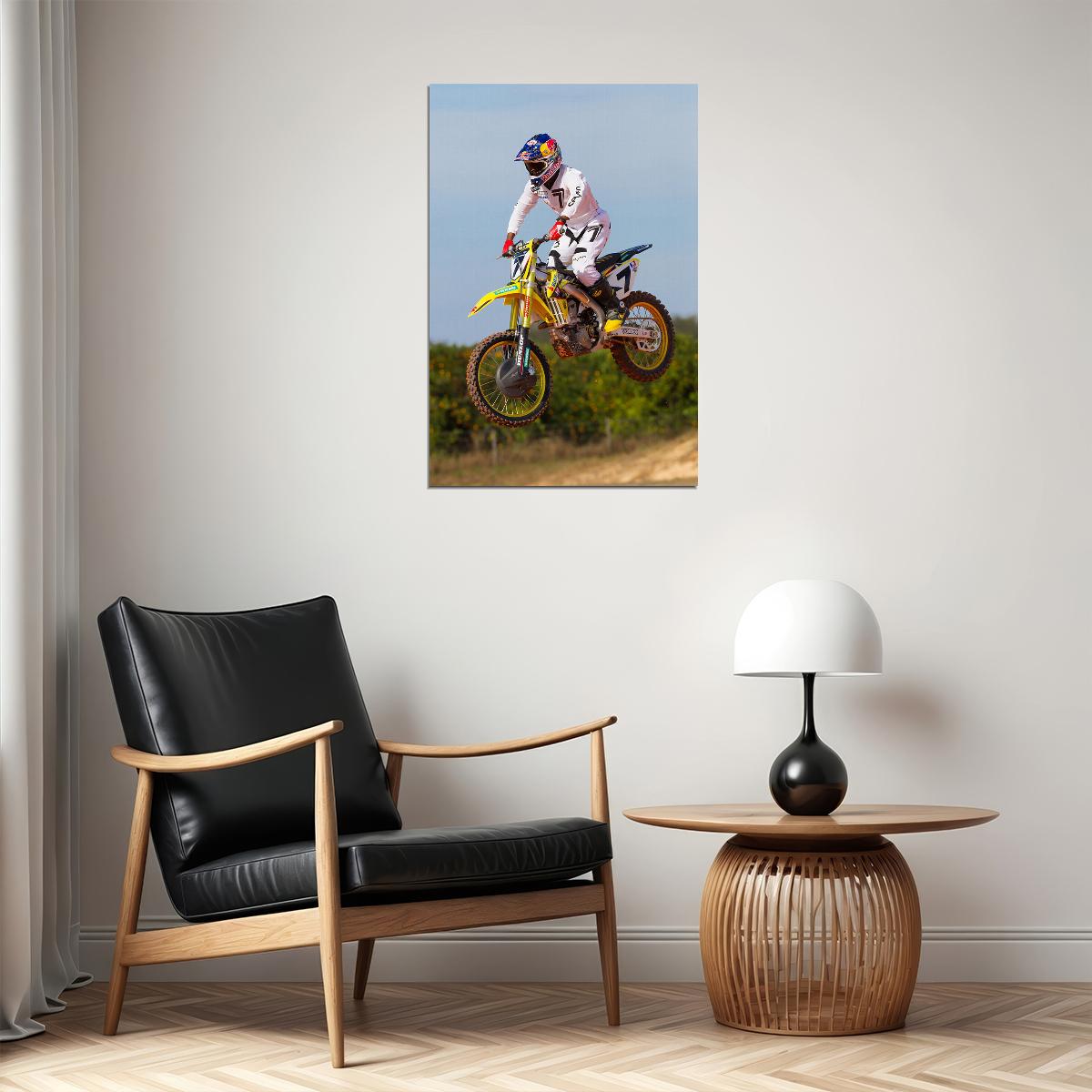 James Stewart Motorcycle Cross Country Driver Poster Wall Art Print Home Wall Decor - xonomax