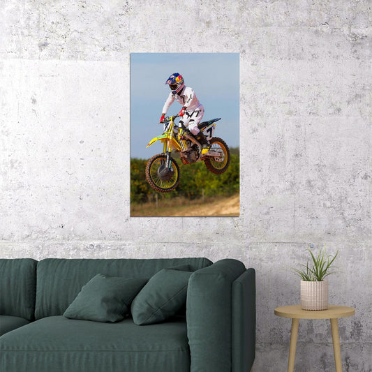 James Stewart Motorcycle Cross Country Driver Poster Wall Art Print Home Wall Decor - xonomax