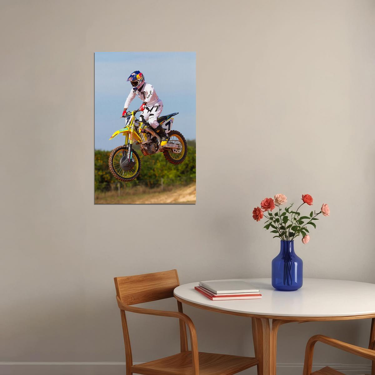 James Stewart Motorcycle Cross Country Driver Poster Wall Art Print Home Wall Decor - xonomax