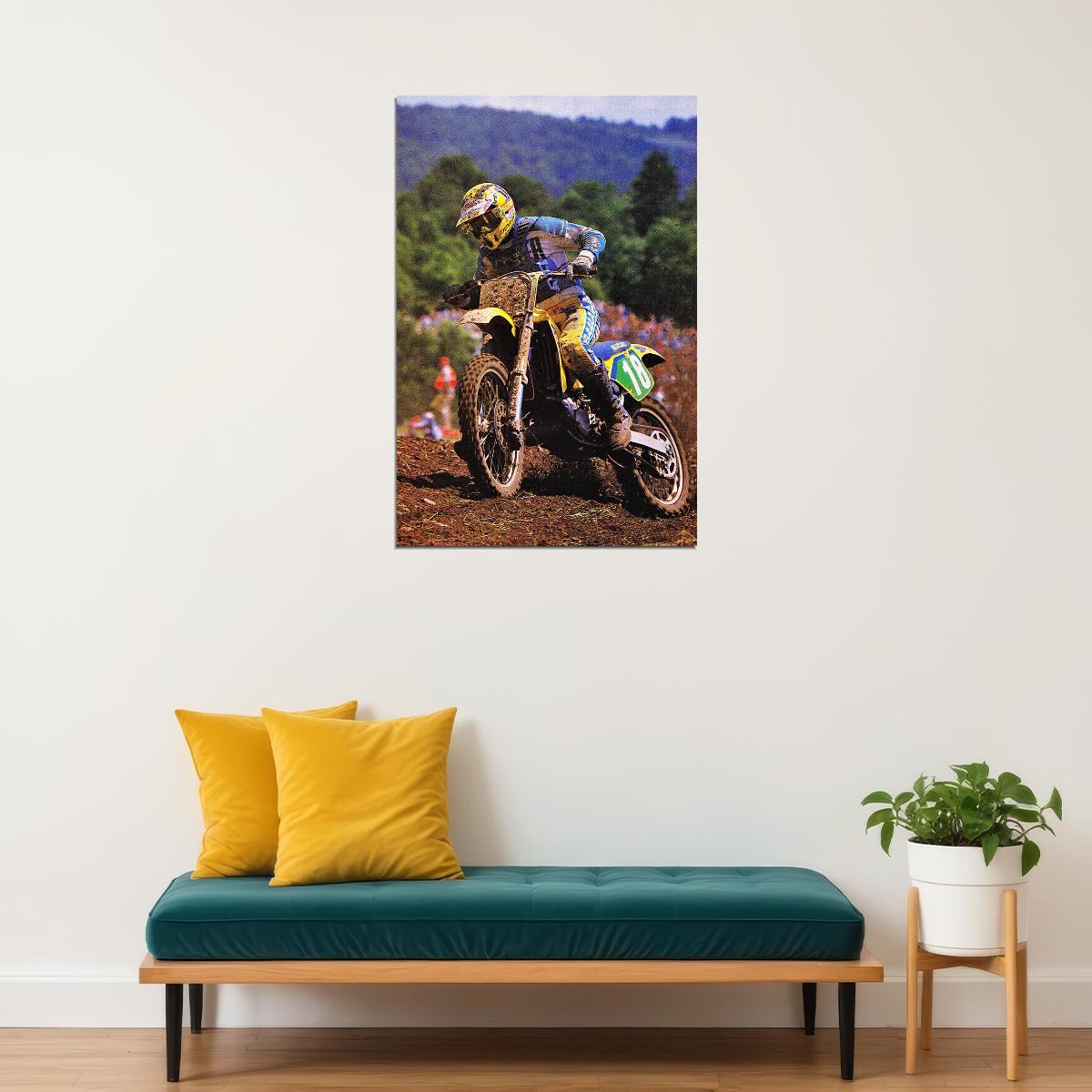 Bob Hannah Motorcycle Cross Country Racing Poster Wall Art Print Home Wall Decor - xonomax