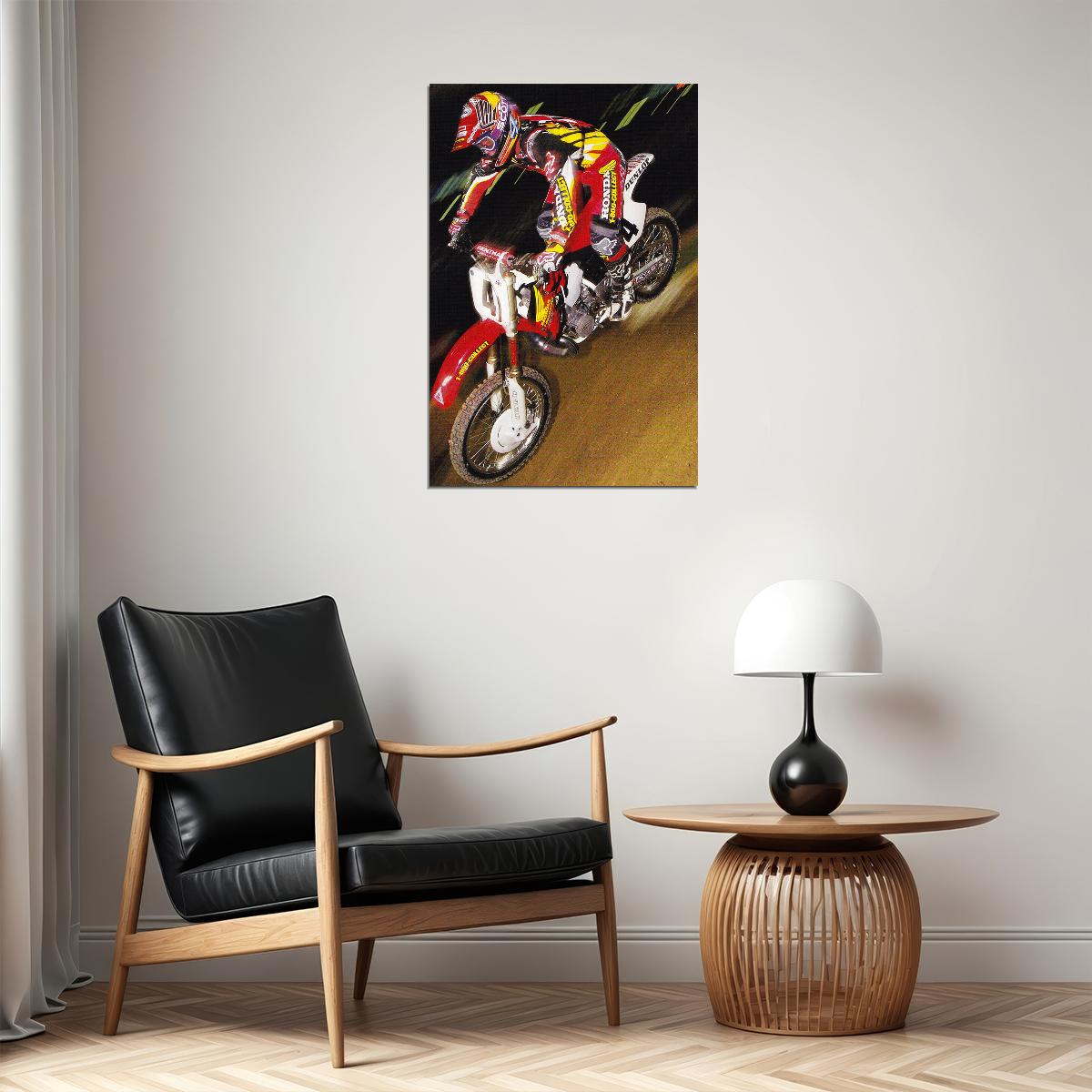 Steve Lamson Dirt Motorcycles Driver Star Poster Wall Art Print Home Wall Decor - xonomax